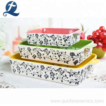 Design Printed Bakeware Baking Dish Set With Handle